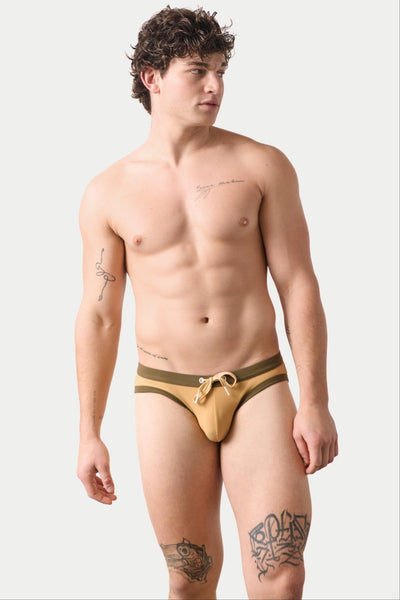 SURGE Contrast Swim Briefs - Sand - AWRY