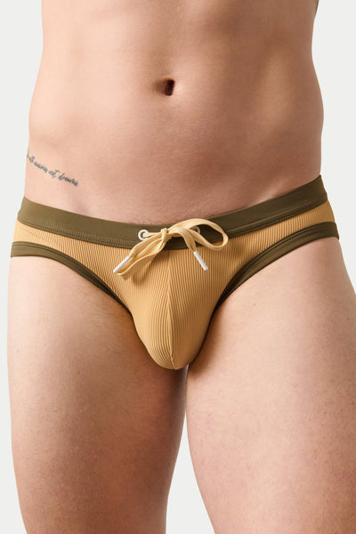 SURGE Contrast Swim Briefs - Sand - AWRY