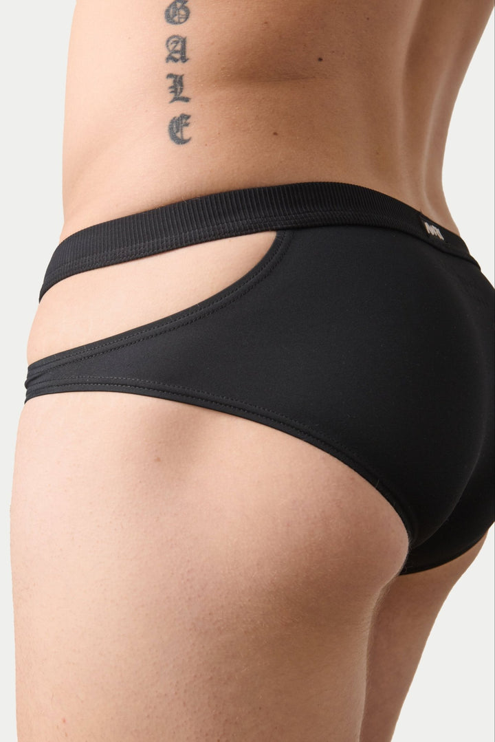 SURGE Split Swim Briefs - Black - AWRY
