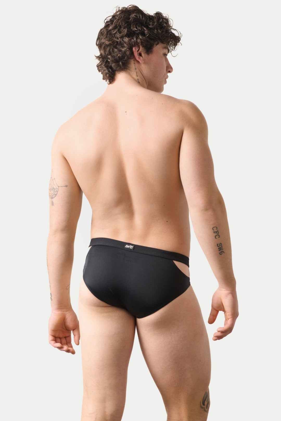 SURGE Split Swim Briefs - Black - AWRY