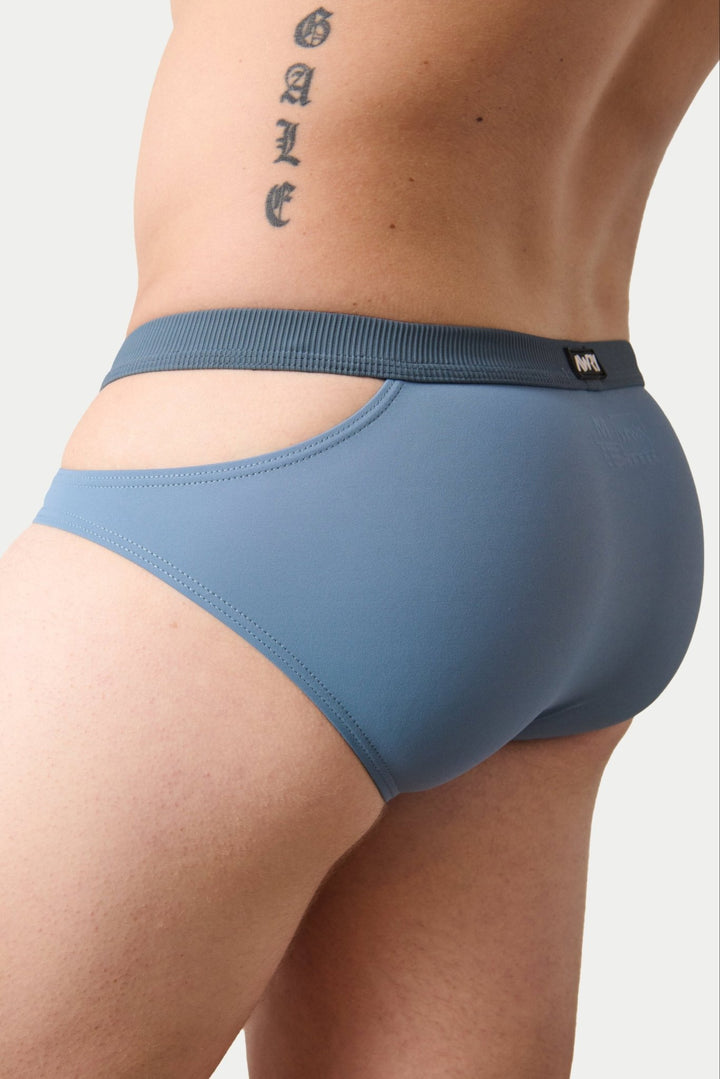 SURGE Split Swim Briefs - Steel Blue - AWRY