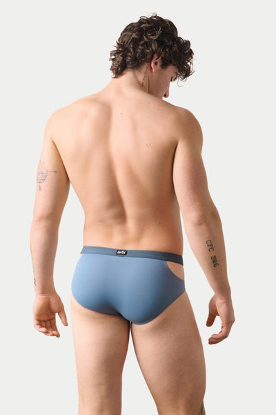 SURGE Split Swim Briefs - Steel Blue - AWRY