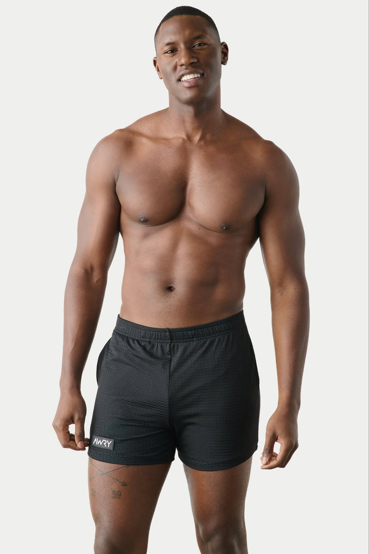 VARSITY Shorts - Black &amp; Teal - AWRY