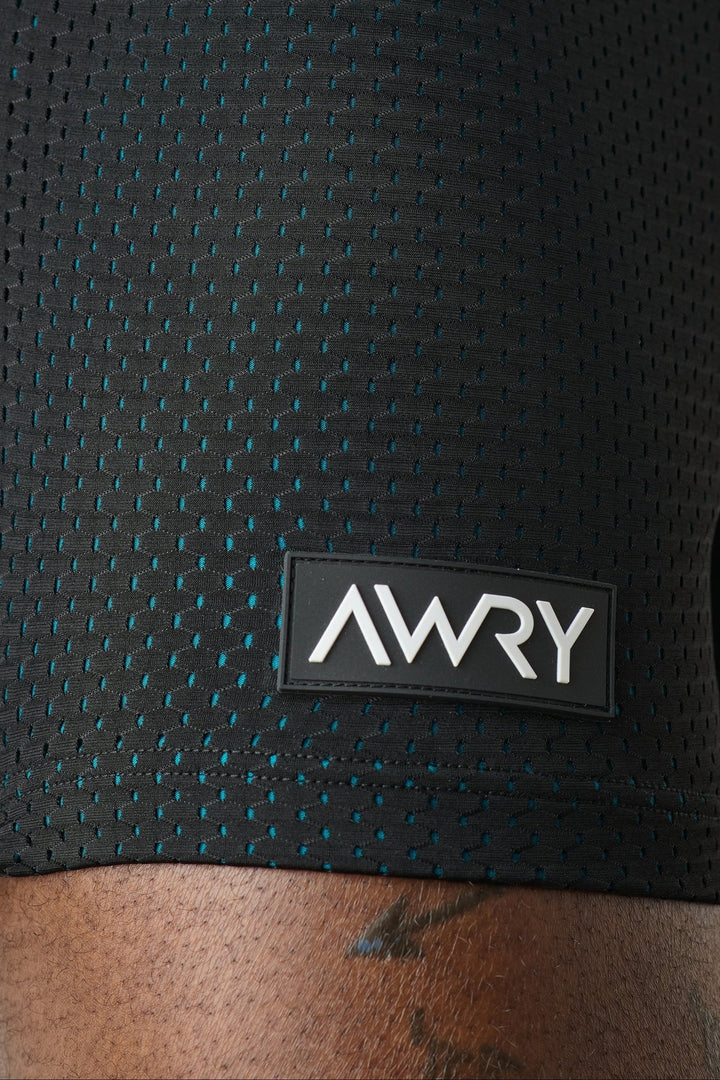 VARSITY Shorts - Black &amp; Teal - AWRY