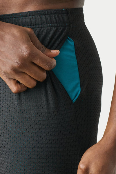 VARSITY Shorts - Black & Teal - AWRY