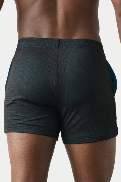 VARSITY Shorts - Black & Teal - AWRY