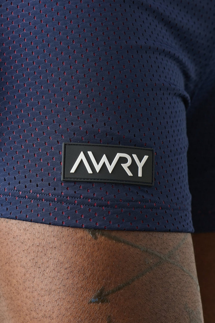VARSITY Shorts - Navy &amp; Berry Red - AWRY