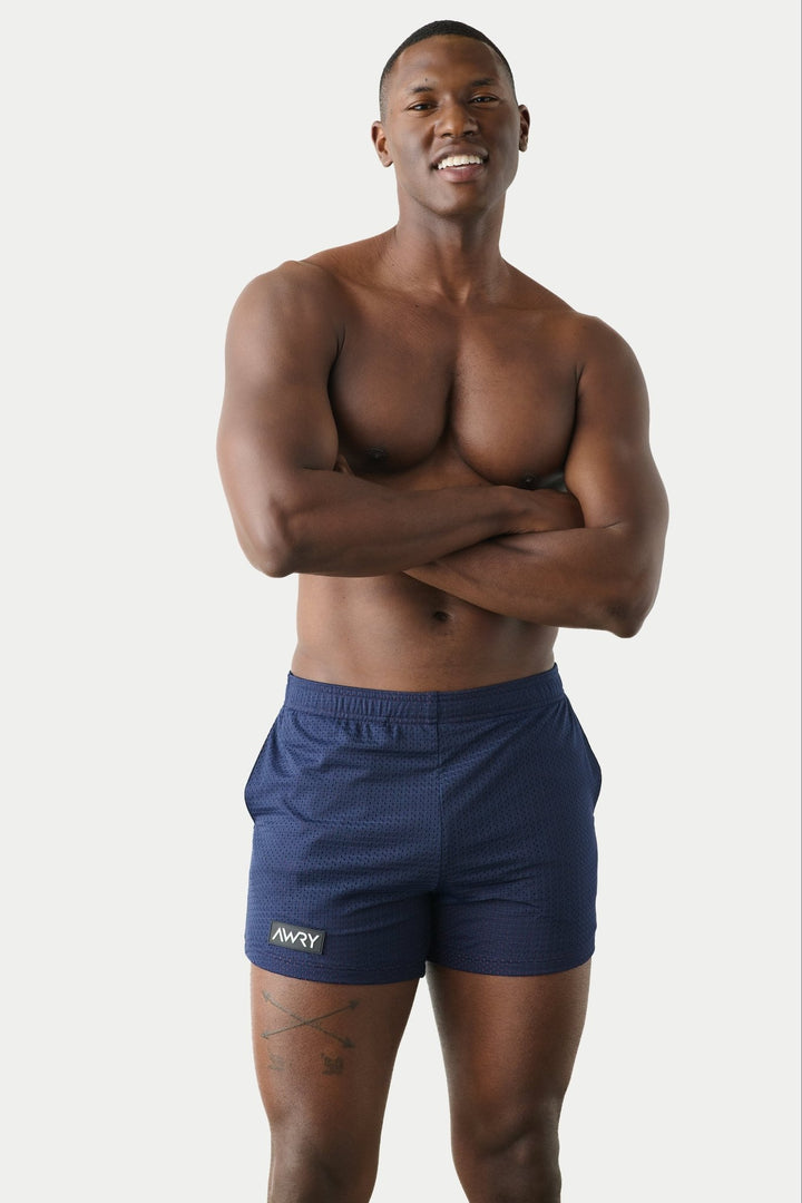 VARSITY Shorts - Navy &amp; Berry Red - AWRY