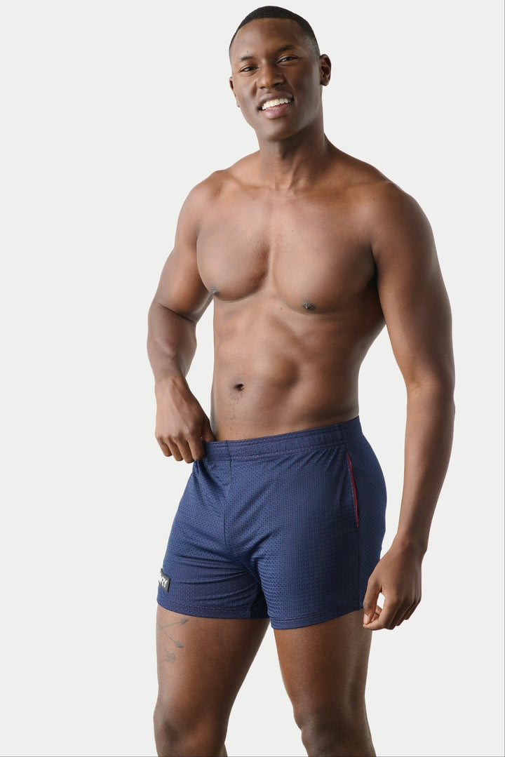 VARSITY Shorts - Navy &amp; Berry Red - AWRY