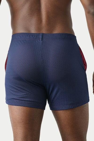 VARSITY Shorts - Navy & Berry Red - AWRY