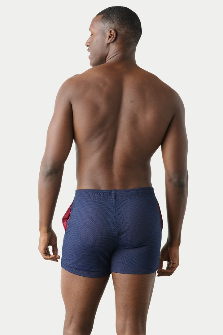 VARSITY Shorts - Navy &amp; Berry Red - AWRY
