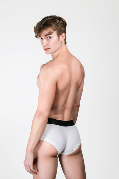 White men's briefs with stretch front pouch size S M L XL
